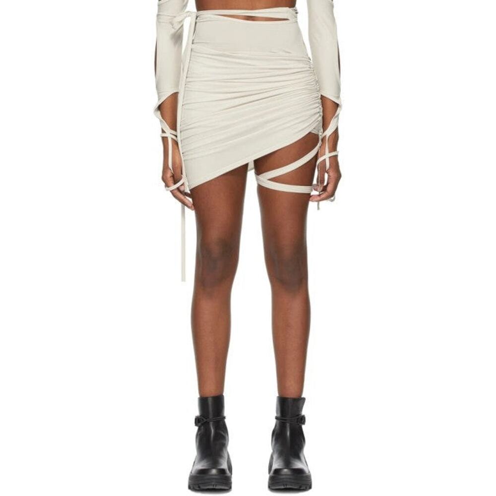 HYEIN SEO Lotus Shirring Asymmetric Skirt - 1 Beige